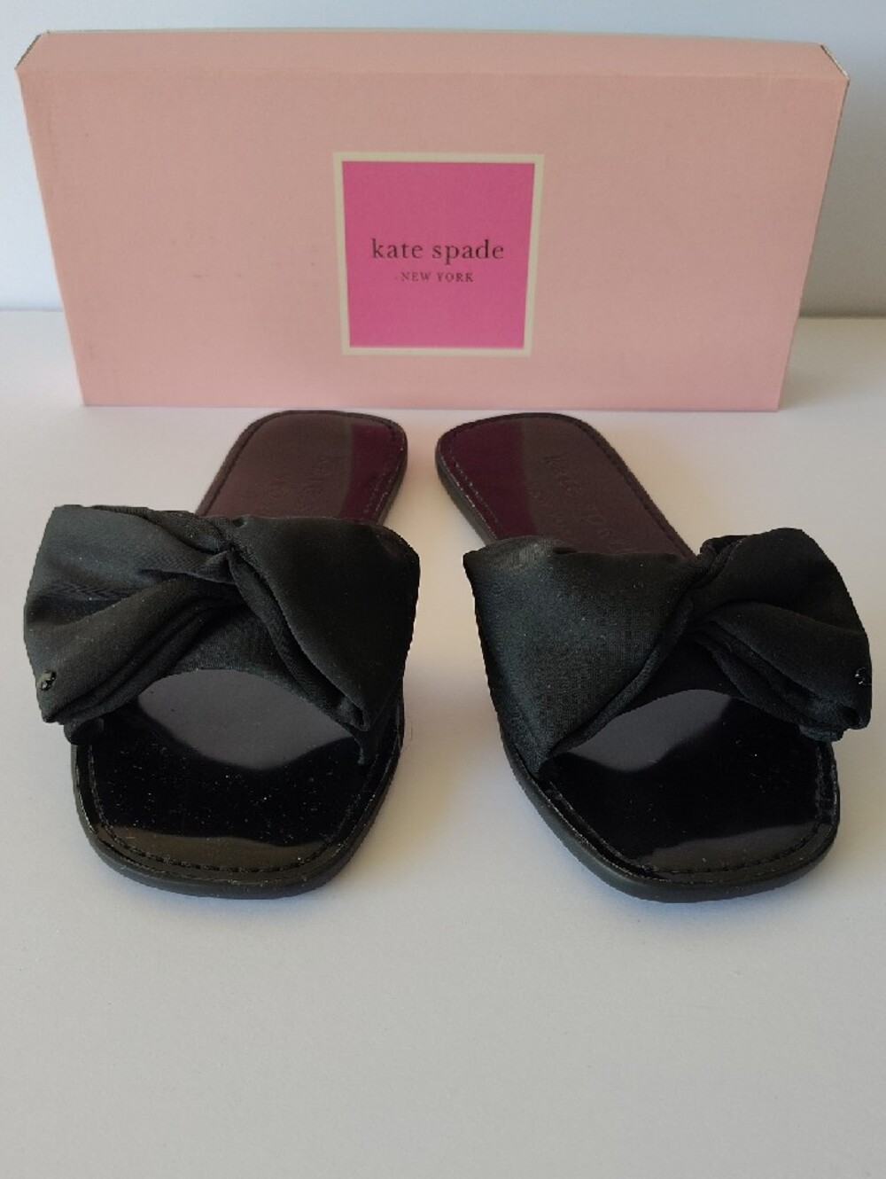 kate spade Black Bow Slip-On Slides Vacation Resort Wear - Picture 5 of 6